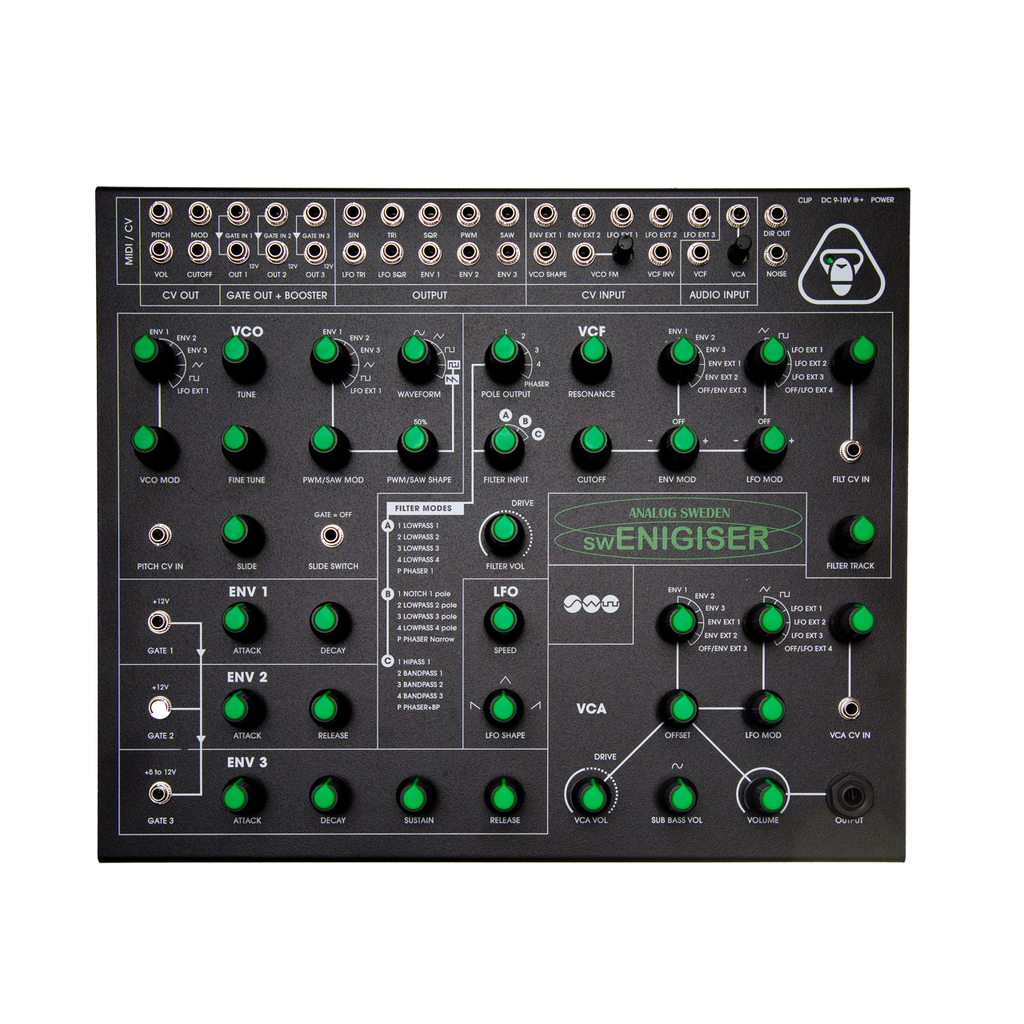 swEnigiser Limited Edition analoger Synthesizer im schwarzen Secret Gorilla Gehäuse