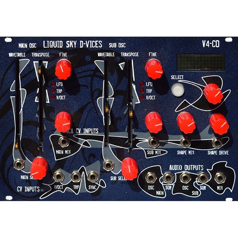 Liquid Sky d-vices V4CO dualer Wavetable-Oszillator, Eurorack-Modul